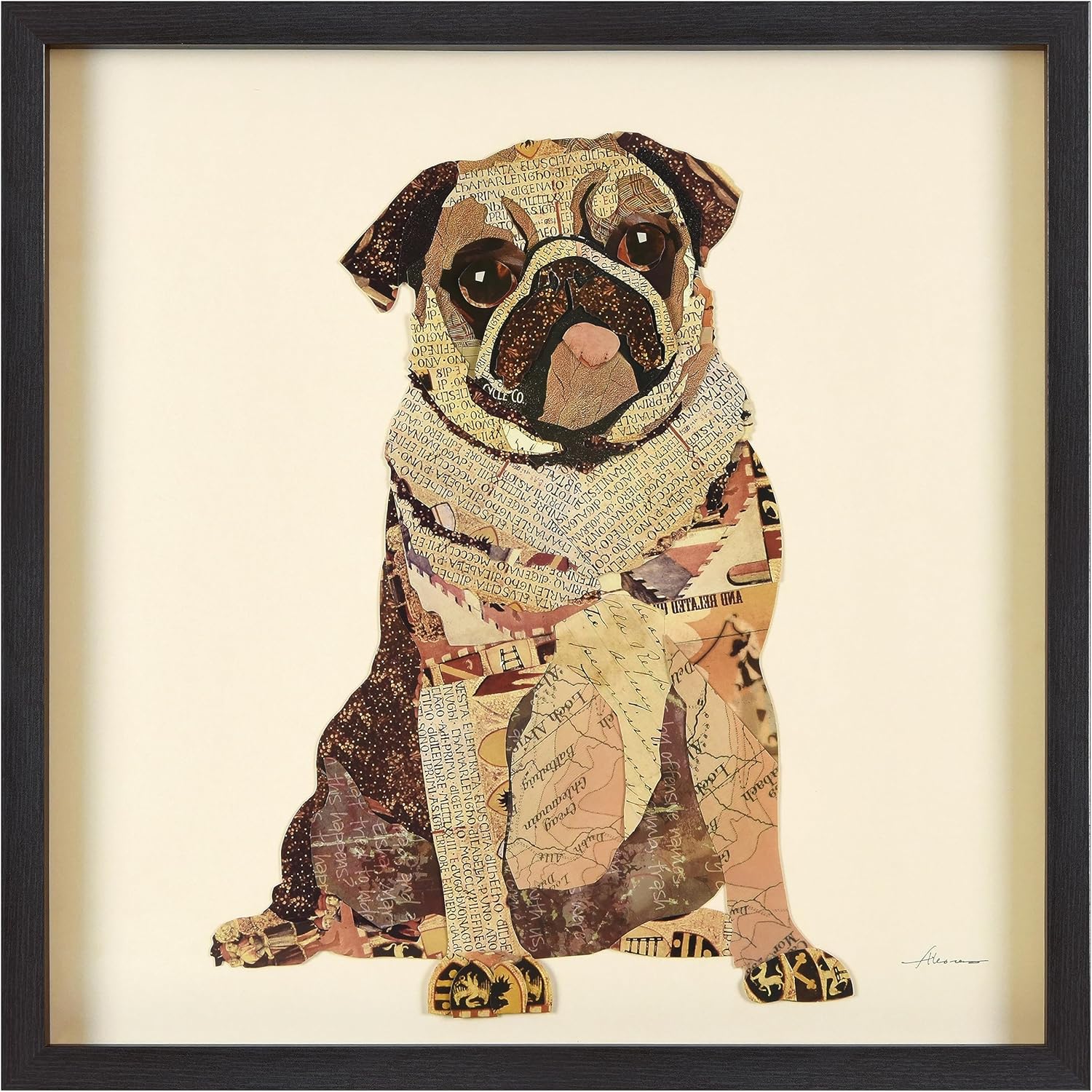 Paintings - Empire Art Direct Dimensional Collage Framed Graphic Paper Under Glass Wall Art by Alex Zeng Ready to Hang, 25