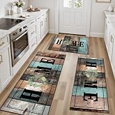 Kitchen Rugs Non Slip Washable Farmhouse Kitchen Mats for Floor, Rustic | Sets of 3, 20"x32"+20"x48"+20"x59", Non-Skid, Vintage, Soft, Runner Rug, Hallway, Sink, Laundry Room, Entryway