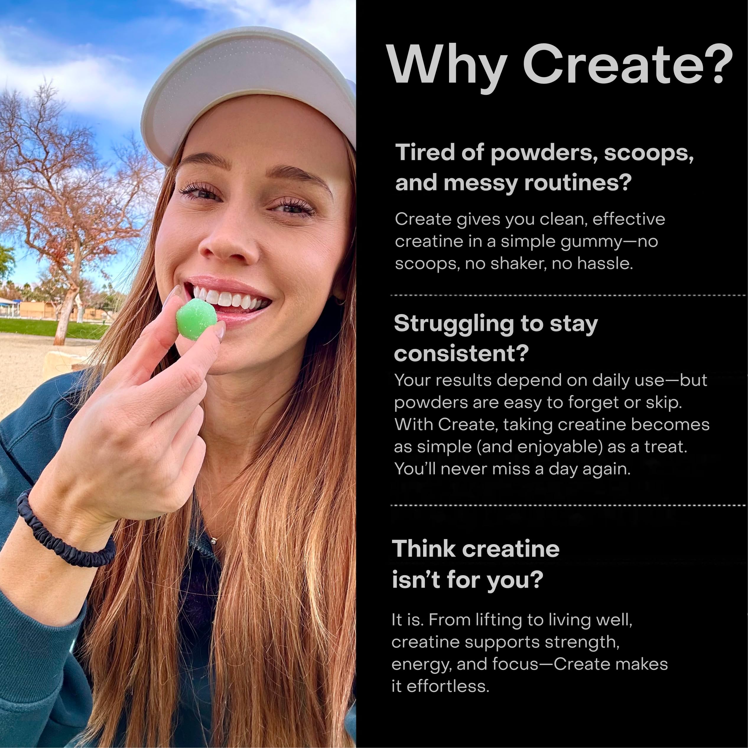 Creatine Monohydrate Gummies for Men & Women - Boost Focus, Strength, and Endurance, Anti-Melting Formula, Vegan, Gluten-Free, Non-GMO, 1.5 Gram Creatine per Gummy (Sour Green Apple, 90 ct)