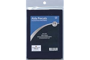 DESIGNWORKS INK 14 Count Aida Fabric Pre-Cut for Counted Cross Stitch - Navy