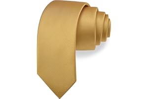 Branduce 2.4"（6cm） Solid Pure Color Skinny Tie Plain Slim Necktie for Men
