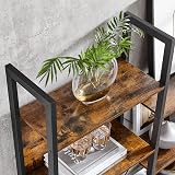 VASAGLE 14-Shelf Bookcase Industrial Style 24 x 158 x 166 cm Rustic Brown Black view 8