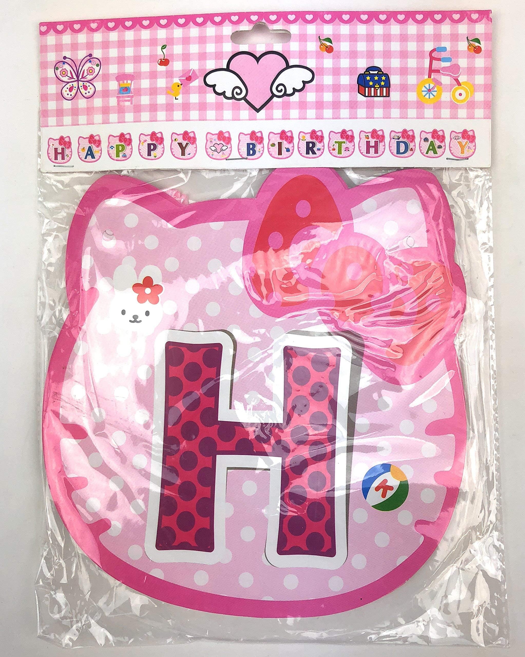 AEX 13 Letter Hello Kitty Happy Birthday Paper Bunting Banner