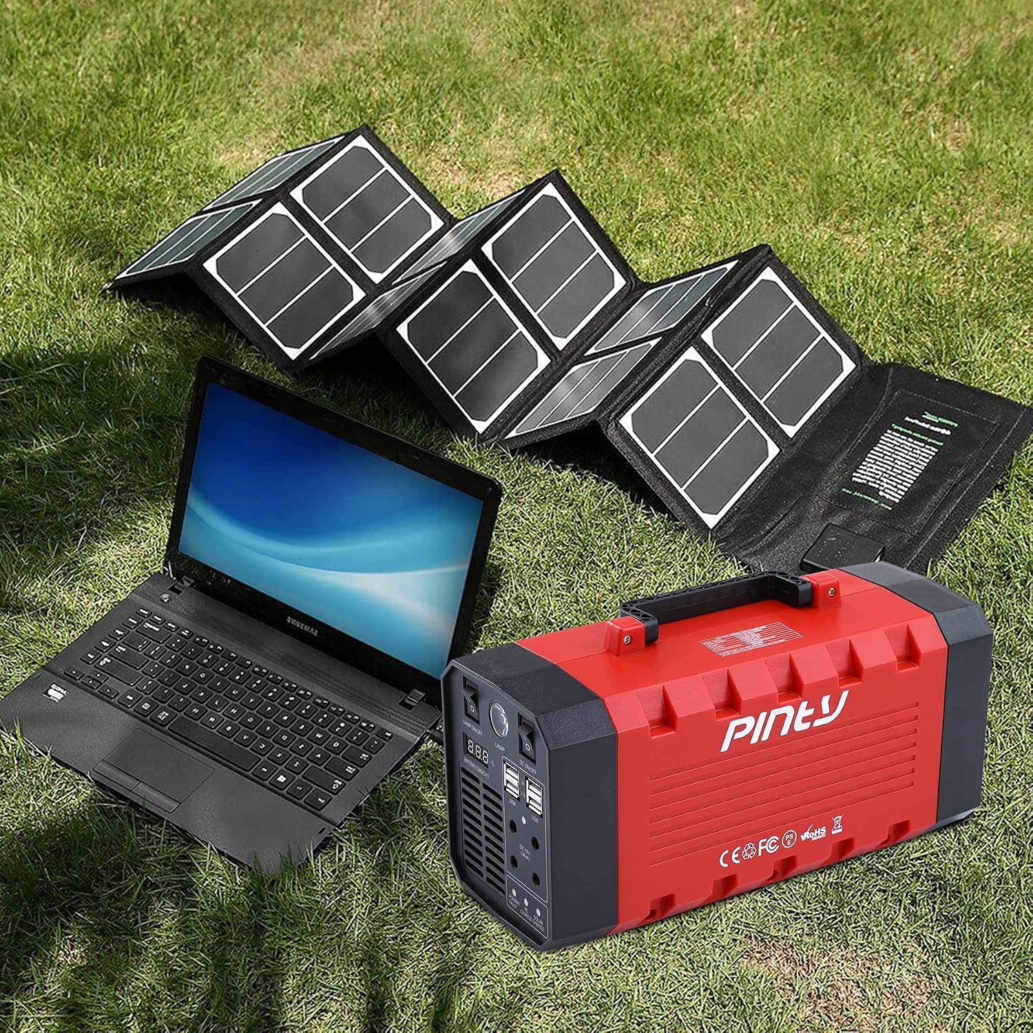 Generators UPS Battery Backup 300W, Red Rechargeable Generator Power ...