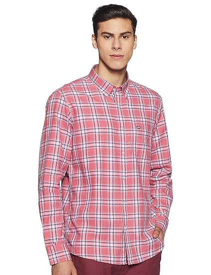 arrow sports men's checkered slim fit casual shirt