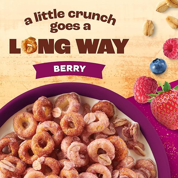 CHEERIOS OAT CRUNCH BERRY OAT BREAKFAST CEREAL, FAMILY SIZE, 24 OZ