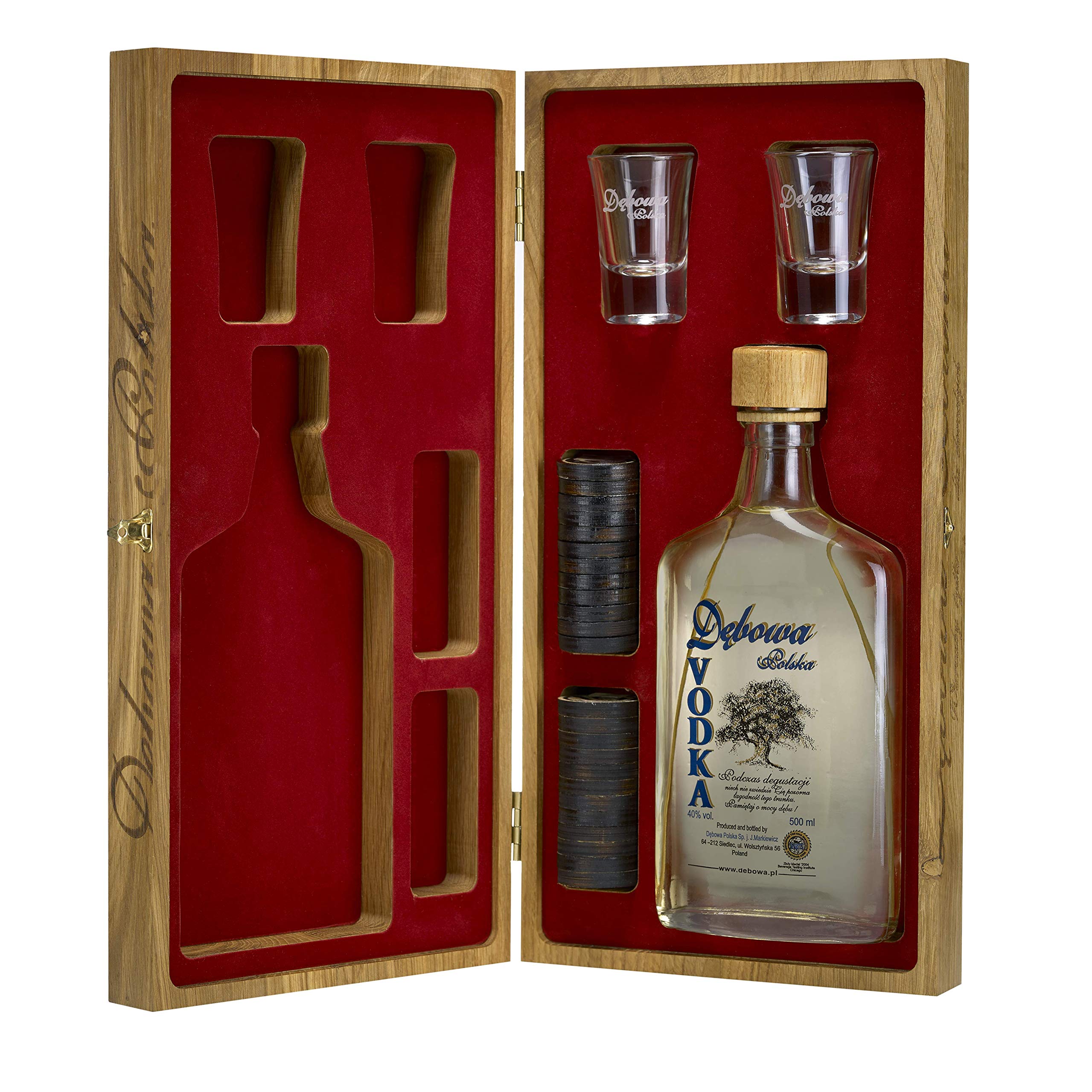 Debowa Polska 40% Checkers Gift Pack Vodka, 1 x 500ml,