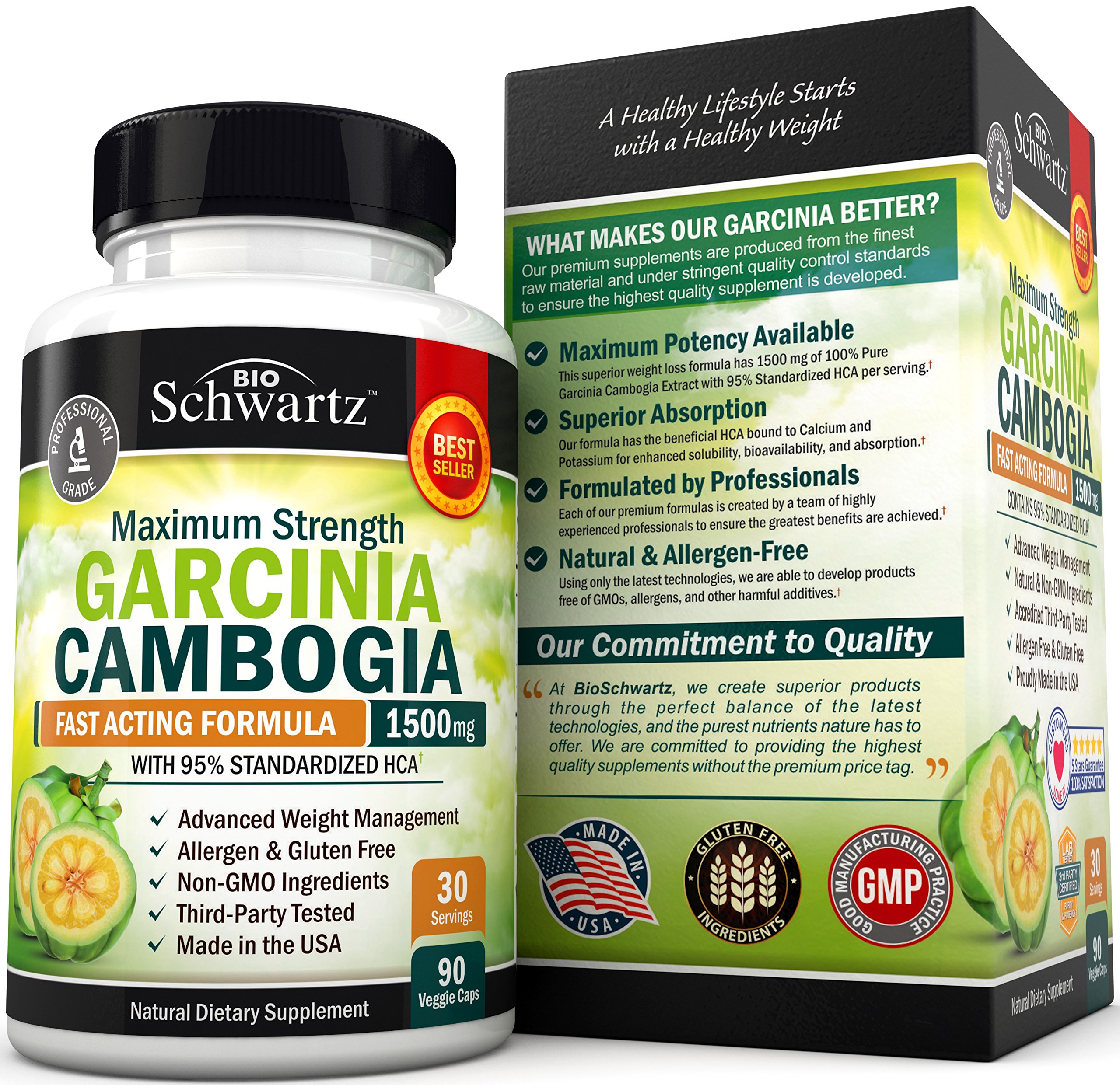 Garcinia Cambogia Weight Loss Pills 1500mg 95 HCA Pure Extract