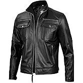 Decrum Real Leather Jacket Men - Casual Stylish Lambskin Leather Jackets for Men