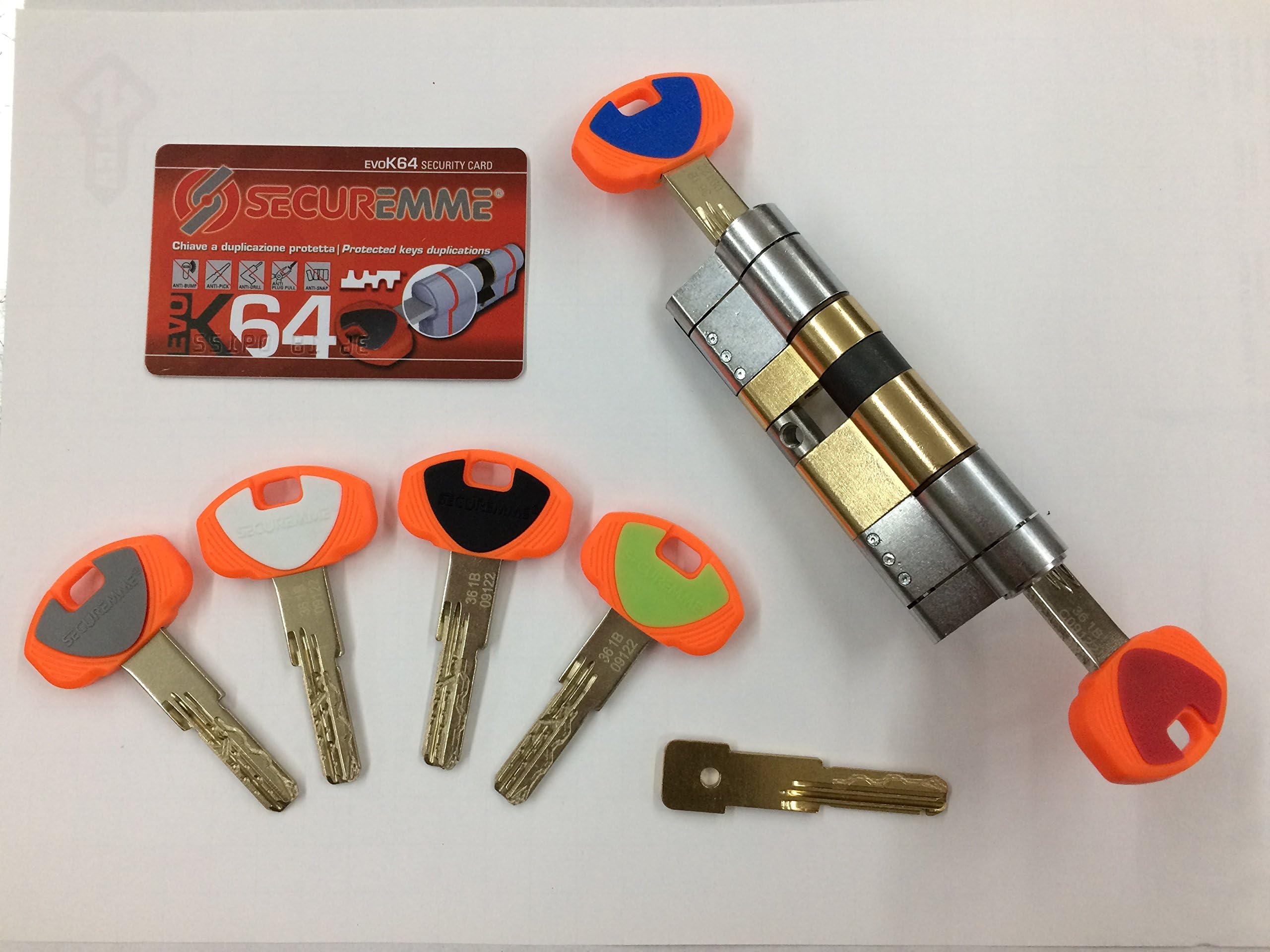 Cylinder securemme of High Security evok64 CCS mm. 30 – 50 Resistant to Bumping, Central European Profile Double Encryption System Reinforcement Cylinder Body, Dual Function frizionato, The Cili