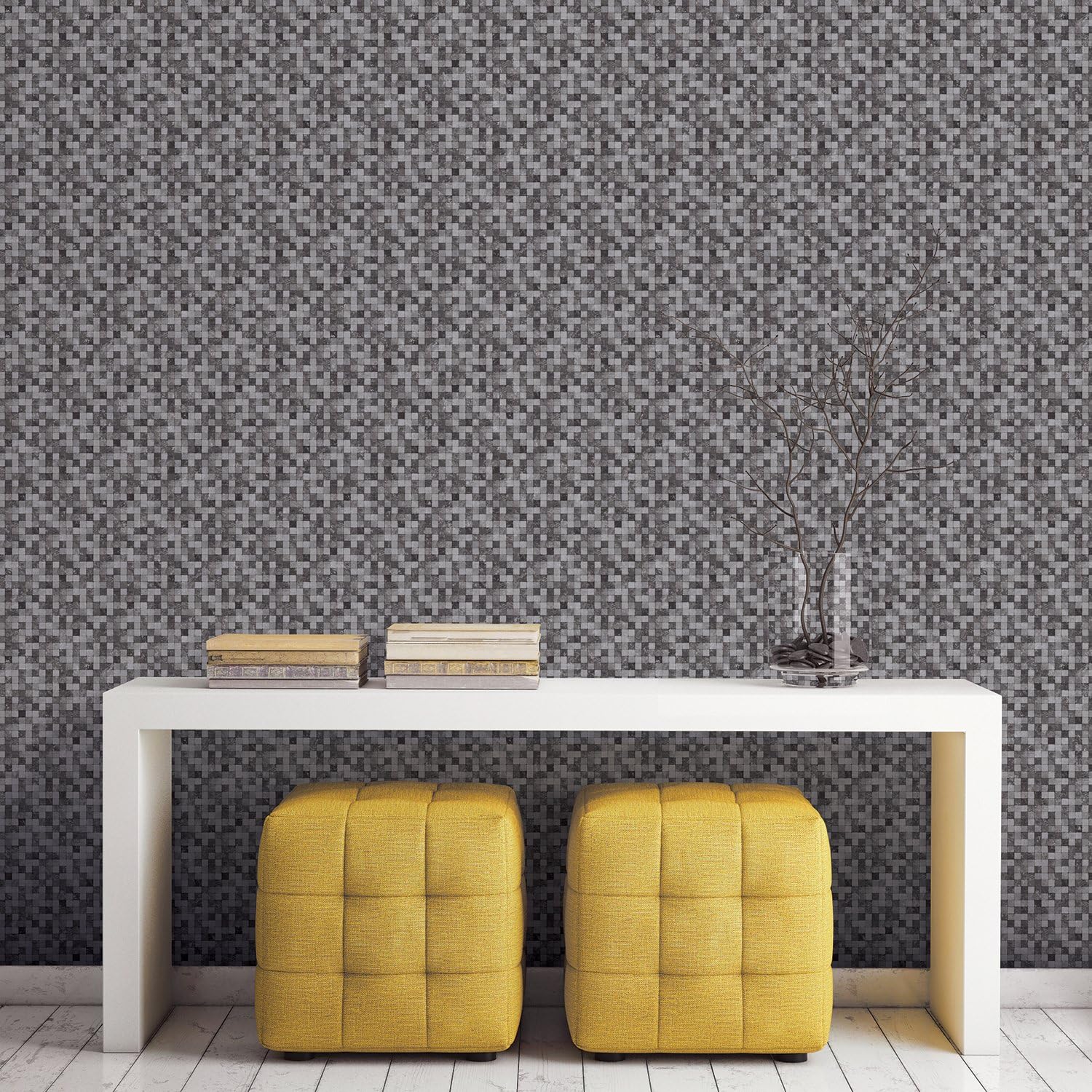 Galerie G67422 Natural FX Wallpaper Roll, Silver, Dark Grey / Silver - Image 3