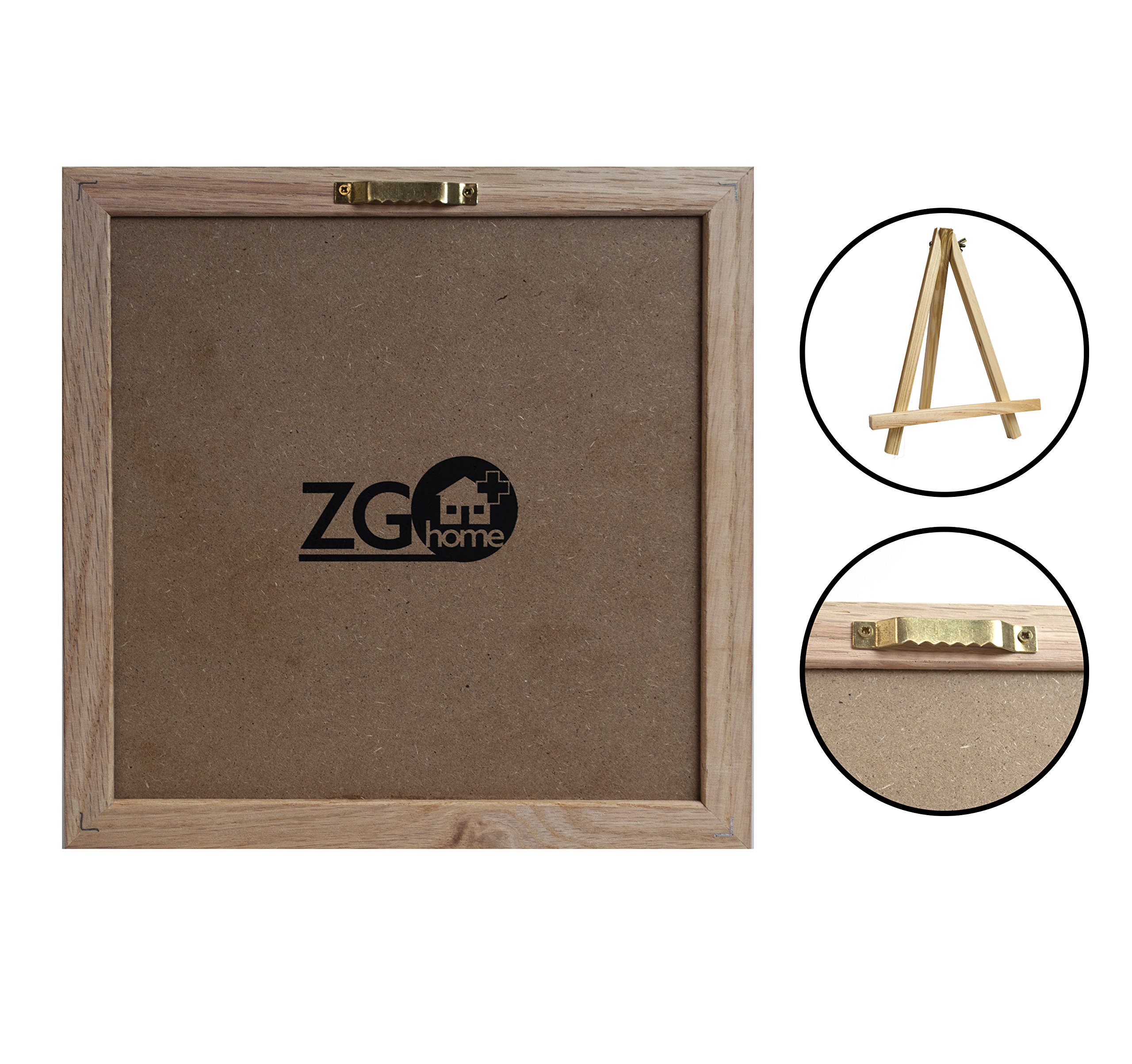 Black Felt Letter Board with 678 Letters, Numbers, Emojis and Symbols,10X10 inches Changeable Oak Frame Message Board with Mount Hanger, Stand and Canvas Bags by ZG-Home