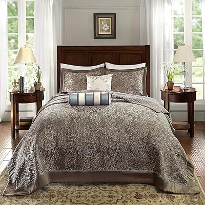 Madison Park Aubrey Bedspread Set, Oversize King, Blue