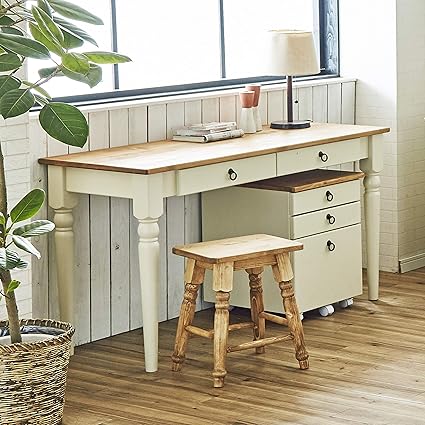 Amazon Co Jp フレンチカントリー家具 白 デスクワゴンセット 手作り ナチュラル 北欧カントリー風 カントリー調 Tsd 1701whset2 ホーム キッチン