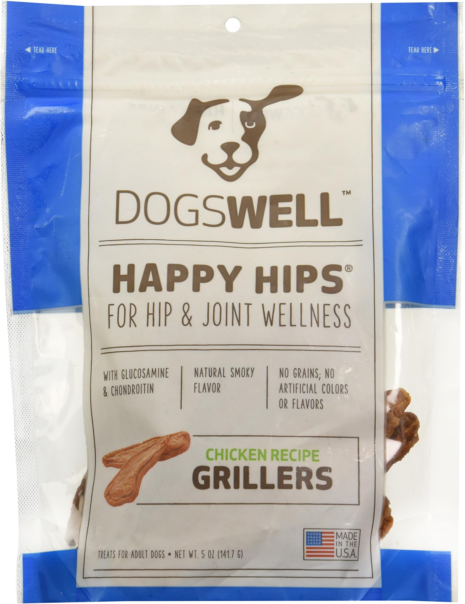 Happy Hips Chicken Grillers Dogswell Dog Treat, 5-Ounce