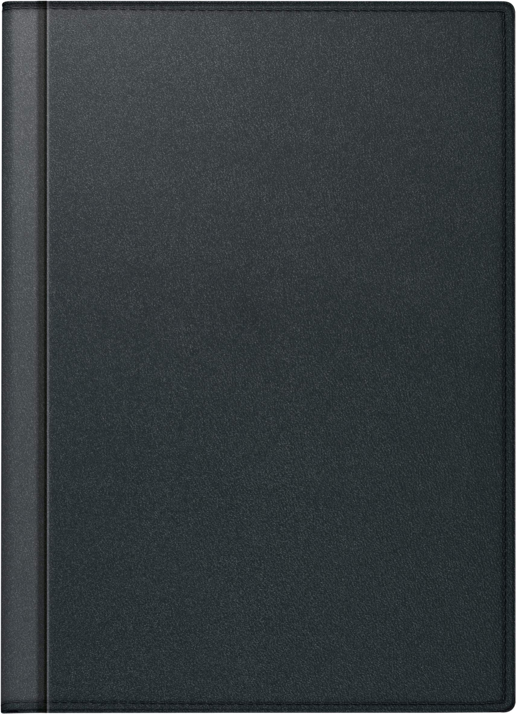 rido/idé 7013008901 pocket diary perfect/Technik I, 2 pages = 1 week, 100 x 140 mm, leather cover, Rio black, calendar 2021