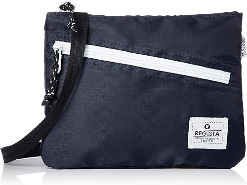 Amazon Co Jp レジスタ サコッシュ メンズ ナイロン おしゃれ 軽量 薄い ファスナー アウトドア シンプル ミニ ショルダーバッグ ネイビー シューズ バッグ