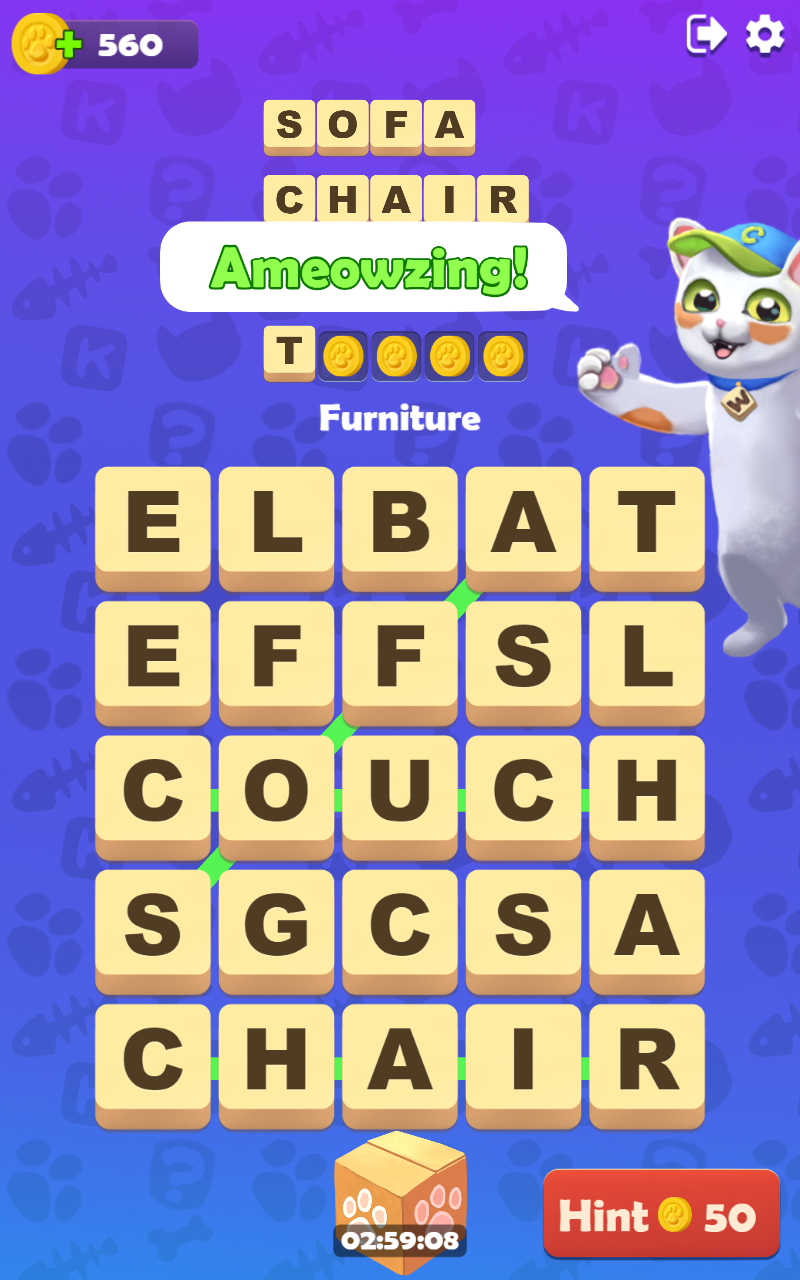 Kitty Scramble Word Finding Game Amazon.es Appstore para Android