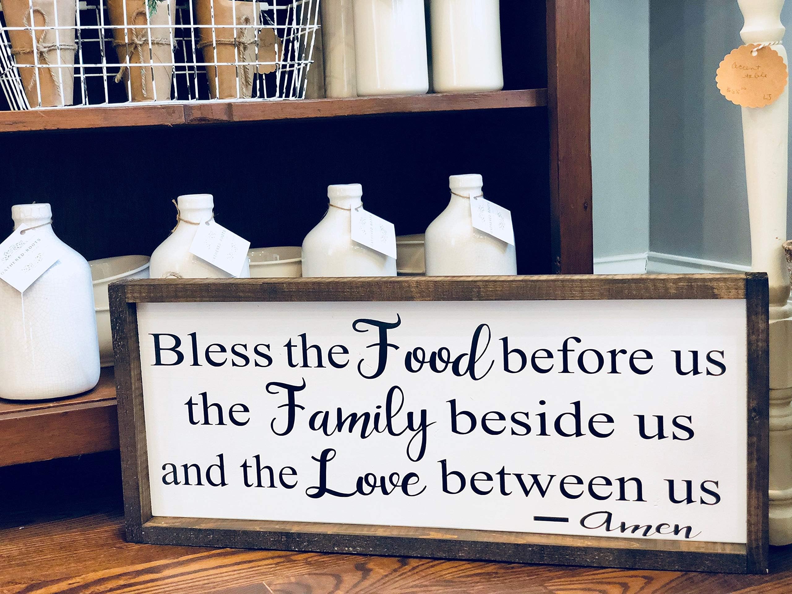 Judy554Bart Bless The Food Before Us/Bless The Food Before Us Sign/Wood Sign/Kitchen Decor/Kitchen Sign/Kitchen Wall Art/Farmhouse Style