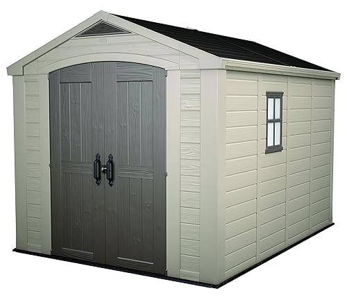 Keter Oakland Outdoor Plastic Garden Storage Shed, 7.5 x 9 ...