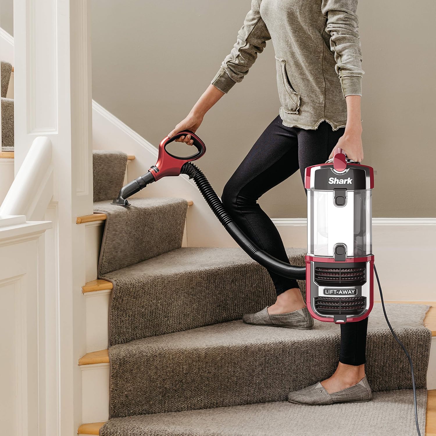Shark Navigator Upright Vacuum with Lift-Away, Zero-M Anti-Hair Wrap Technology, Anti-Allergen + HEPA Filter and Swivel Steering (ZU561), Red Peony -