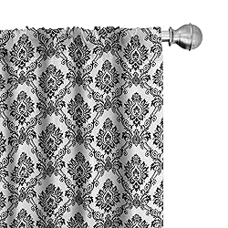 Lunarable Damask Window Curtains, Antique Classic