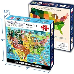 Think2Master United States Map 250 Pieces Jigsaw