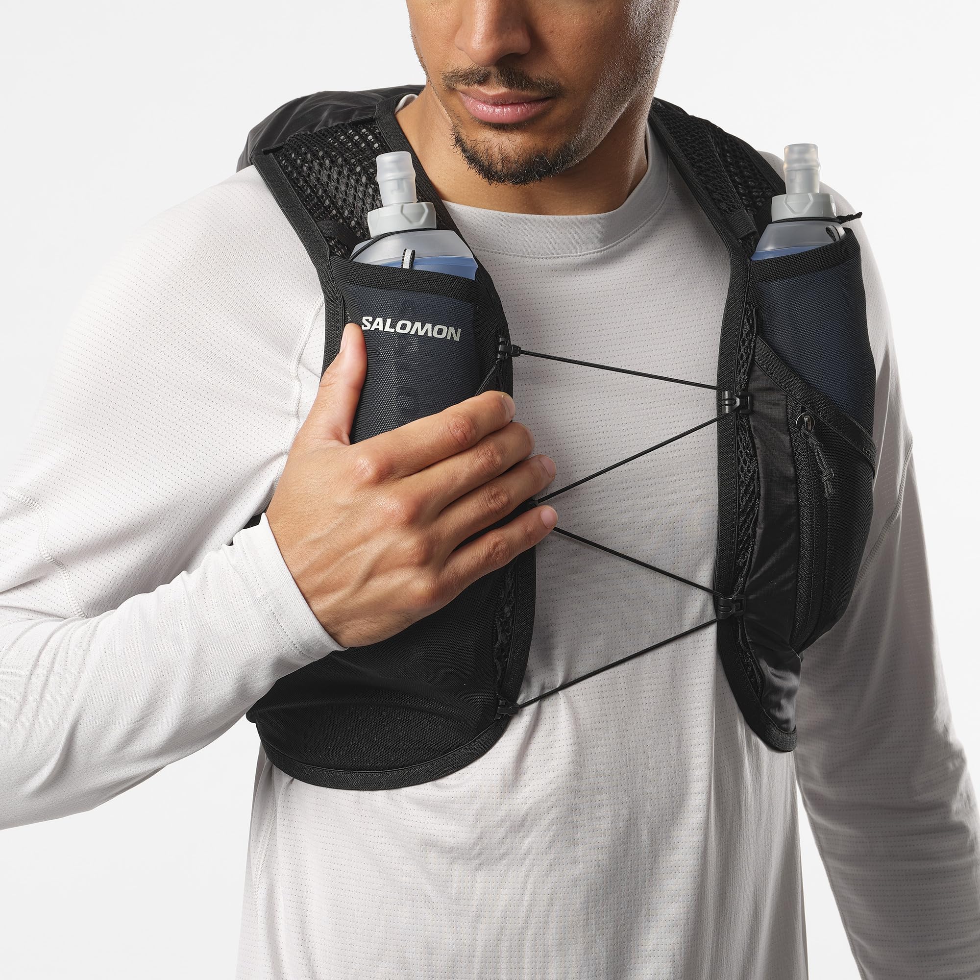Salomon Active Skin 8 Unisex Running Hydration Vest Hiking Trail With Flasks Included, Easy Hydration, 8L Precision Fit, and Optimized Storage 6