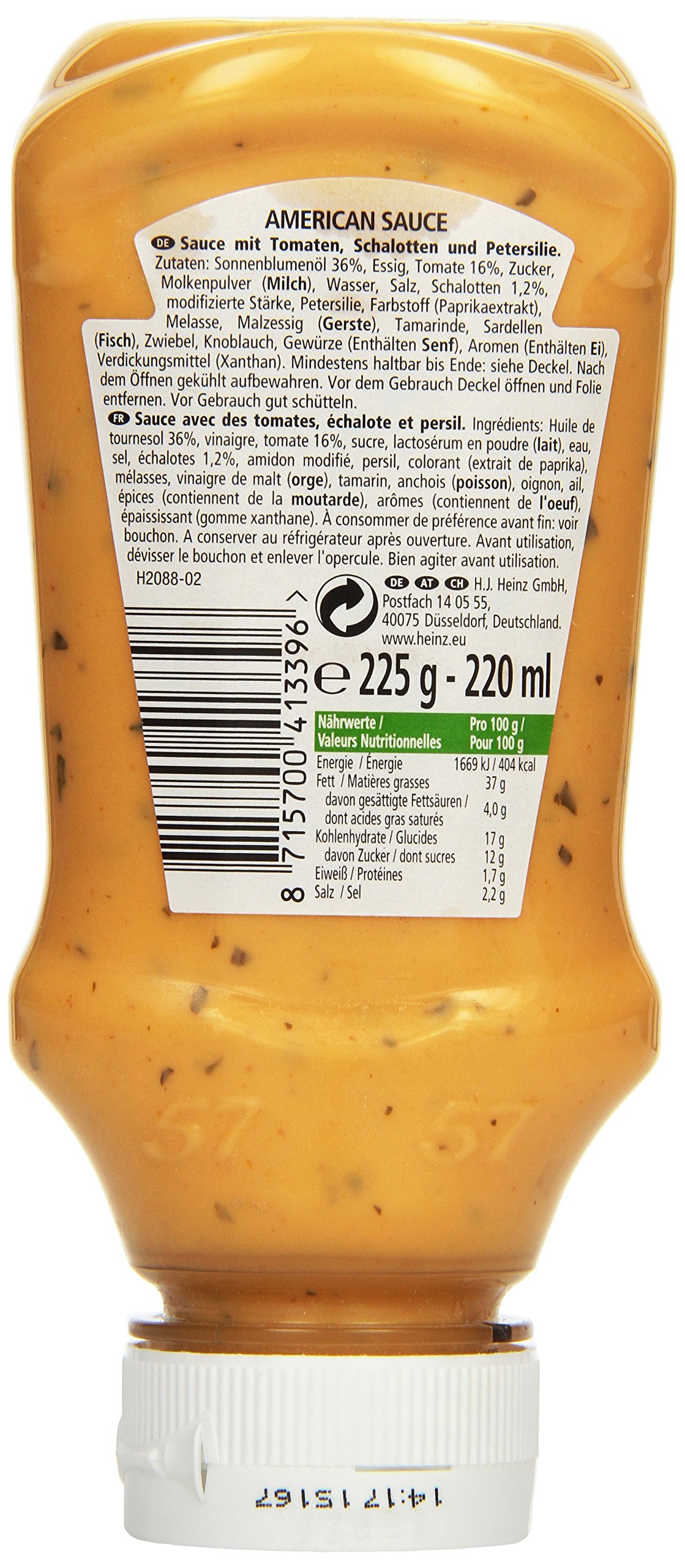 Heinz American Burger Sauce, American Style, Kopfsteherflasche, 1er Pack (1 x 220 ml) 2