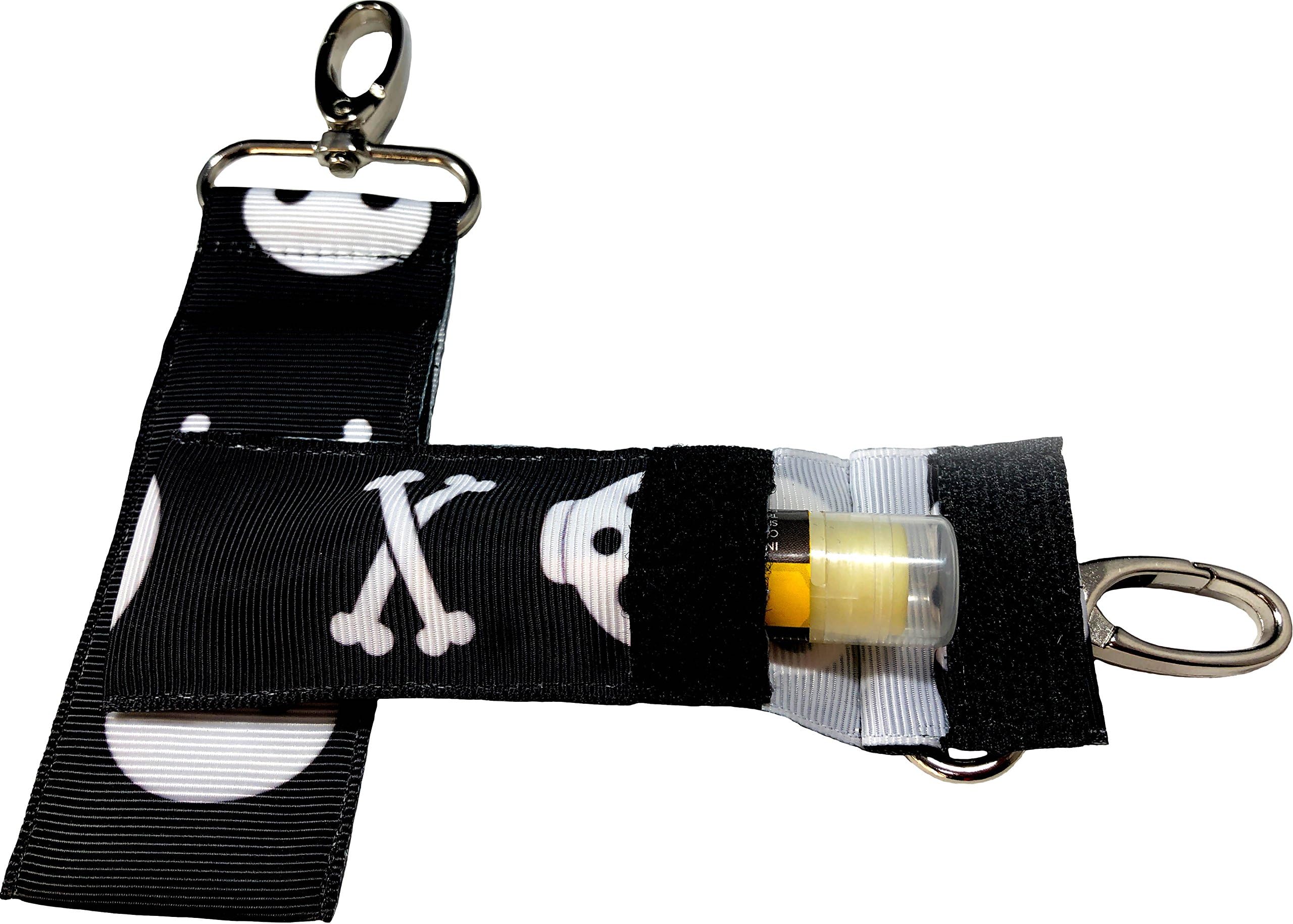 Chapstick KeyChain Holder With Secure Close Lid. 2 Pack Lip Balm Holder.