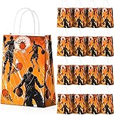RAIHOMKIT 24 PCS Basketball Gift Bags with Handles,Basketball Goodie Bags Candy Treats Bags,Sports Themed Paper Bags for Birthday Basketball Party Supplies Decorations(Basketball-2)
