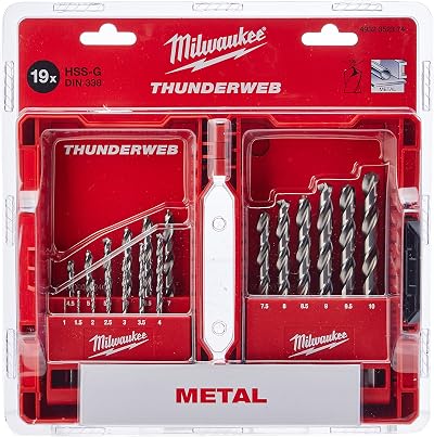 Milwaukee Drill Set 19 Piece 1-10 mm Red Case