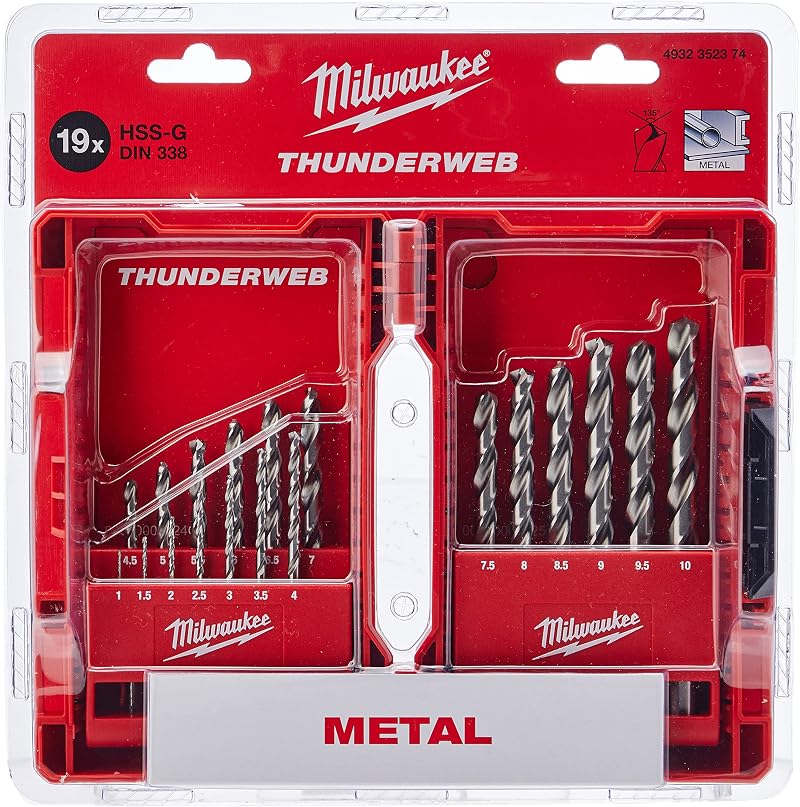Milwaukee Drill Set 19 Piece 1-10 mm Red Case
