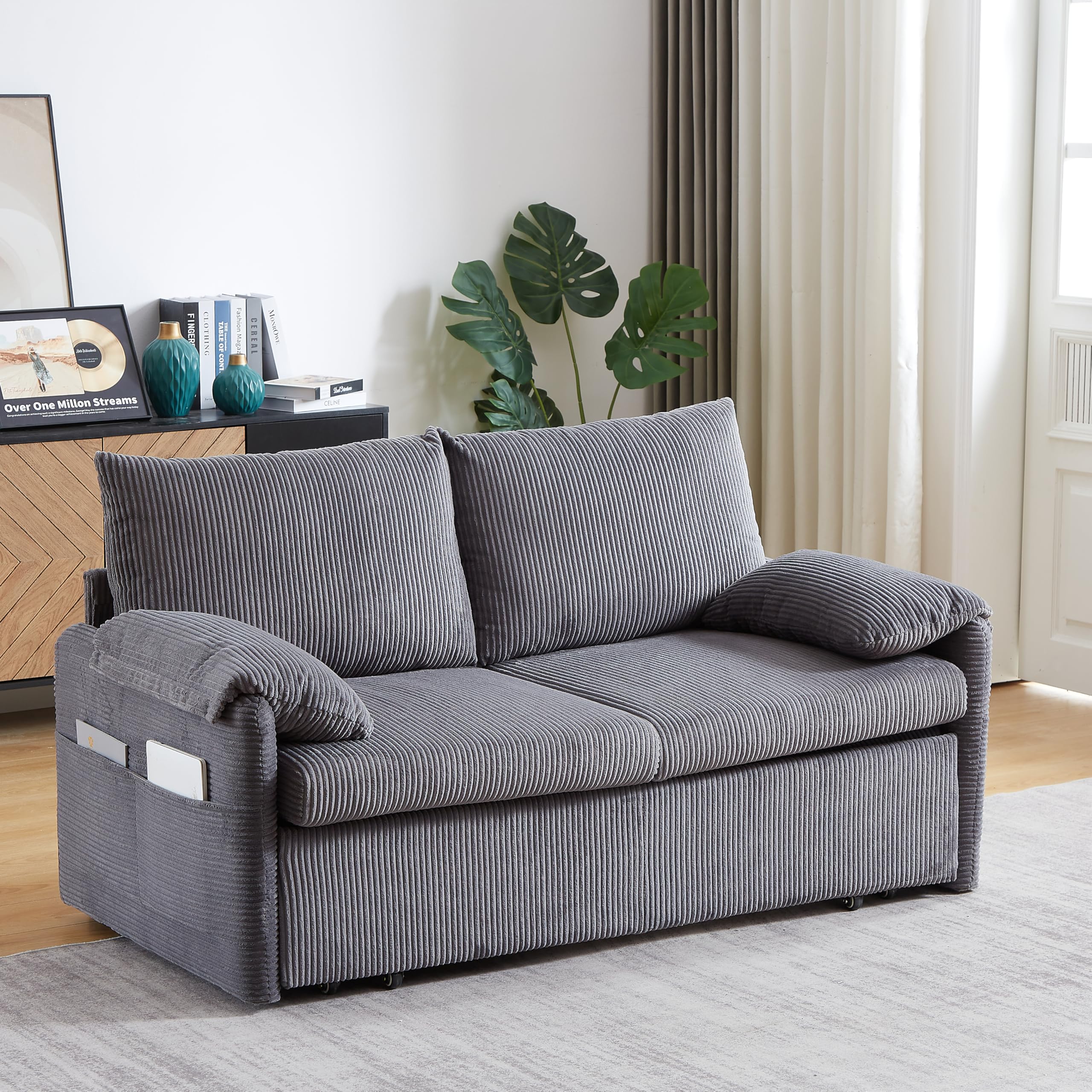 Eafurn 3 in 1 Convertible Pull Out Sleeper Sofa