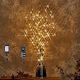 LITBLOOM Lighted Brown Willow Branches 32IN 150 LED Plug in with Timer and Dimmer Tree Branch Lights with Warm White Lights f