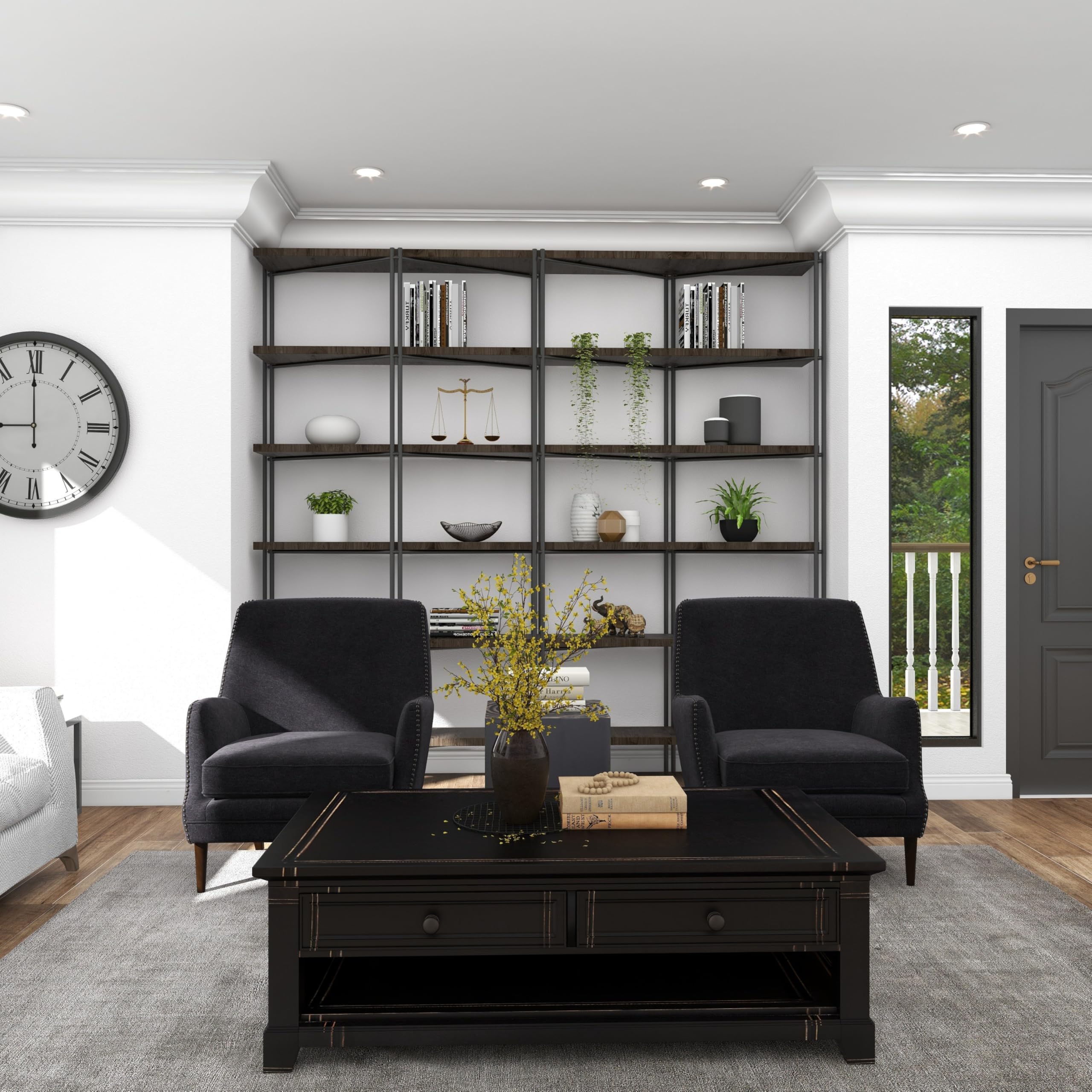 Deco 79 Metal Small Vintage Style Decorative Scales with Red and Green Floral Accents, 12