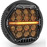 DOT Approved 5-3/4" 5.75 Inch LED Headlight with Amber Lens DRL Compatible with Dyna Street Bob Super Wide Glide Low Rider Night Rod Train Softail Deuce Custom Sportster Iron 883,Black