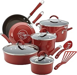 Rachael Ray 16339 Cucina Nonstick Cookware Set for Glass Top Stoves