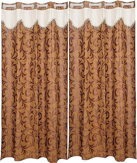 Buy Alemah Polyester Door Curtains Attached With Eyelet And Lace