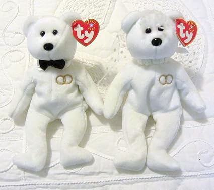bride and groom beanie baby