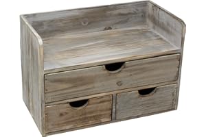 EXECUTIVE OFFICE SOLUTIONS Vintage Rustic Wooden Office Desk Organizer & Mail Rack For Desktop, Tabletop, or Counter - Distressed Torched Wood - For Office Supplies, Desk Accessories, or Mail - Barnwood