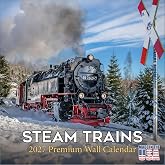 2027 Steam Train Calendar - 16 Month 12x24 Monthly Wall Planner, Thick No-Bleed Paper, Large Grid, Giftable Calendar for Teachers, Home, Office, Made in USA