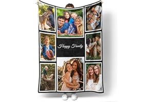 Easycosy Customized Blankets with Photos Personalized Picture Collage Throw Soft Blankets Custom Anniversary Memory Gifts for