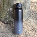 OLDLEY 1L Stainless Steel Water Bottle with Straw Lid Vacuum Insulated Black view 6