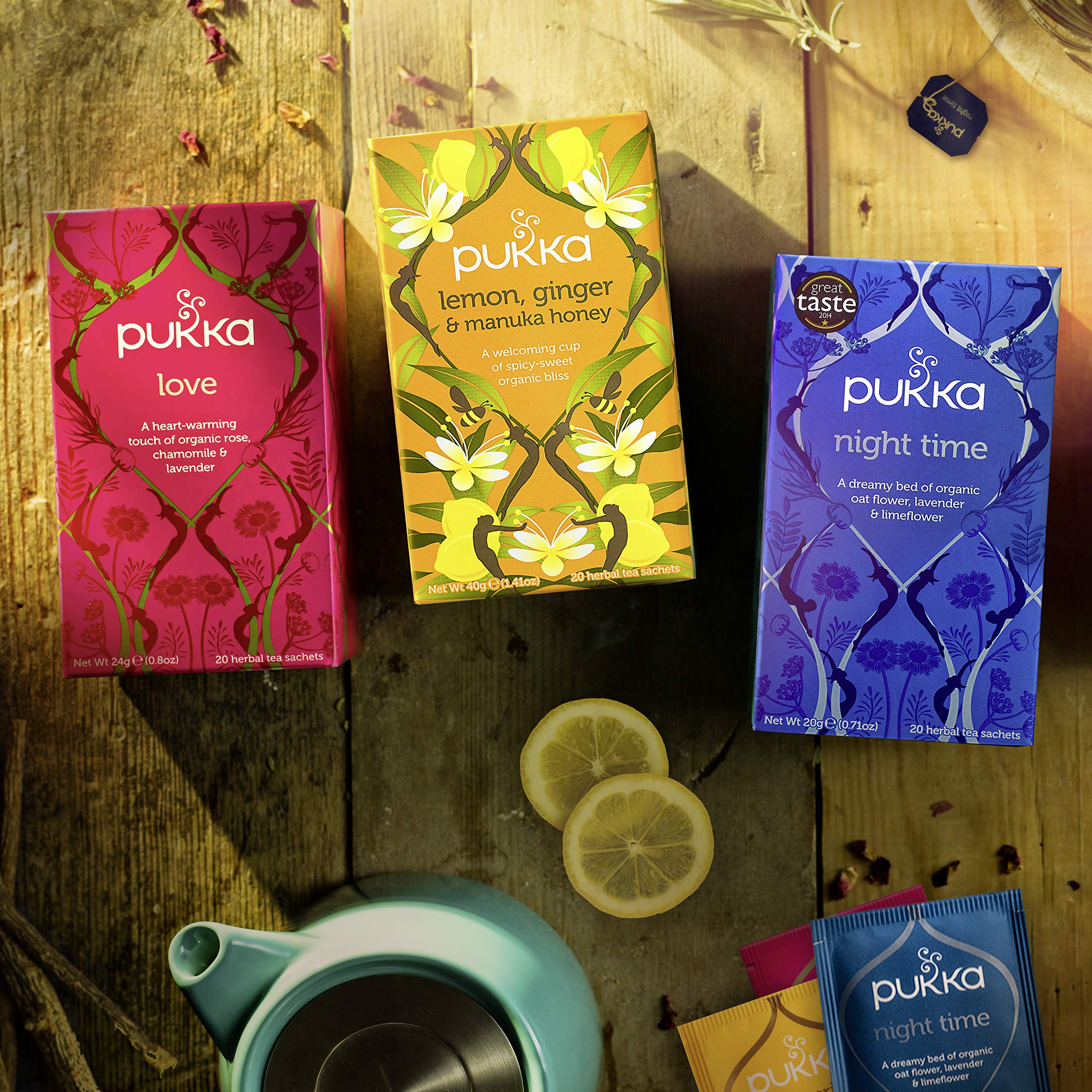 Pukka Tea Selection Box, Collection of Organic Herbal Teas (1 Box, 45