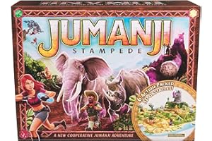 Spin Master Games, Jumanji Stampede, 3D Adventure Cooperative Board Game, for Fans of The Jumanji Movies, Face Off Against Jungle Emergencies, 2-4 Players, for Ages 8 & Up