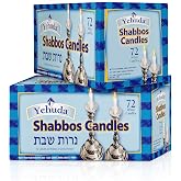 Yehuda 3 Hour White Shabbos Candles, 72 Count (2 Pack - Total 144 Candles)