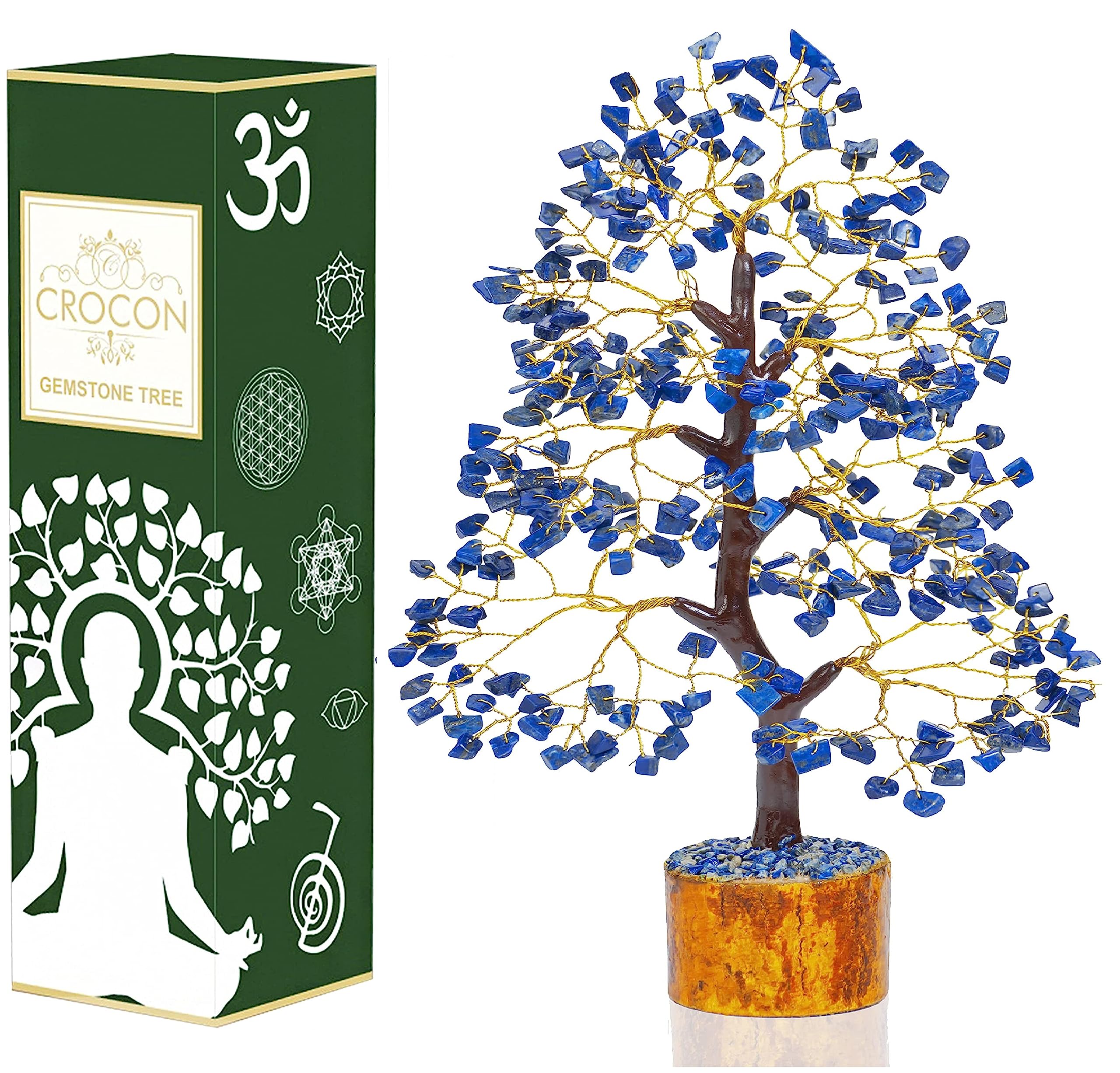 Lapis Lazuli Crystal Chakra Tree of Life Blue Spiritual Healing Meditation Gift Bonsai Tree for Home & Room Decor Crystal Gift for Women Mum Birthday Gifts for Women Men Housewarming Present