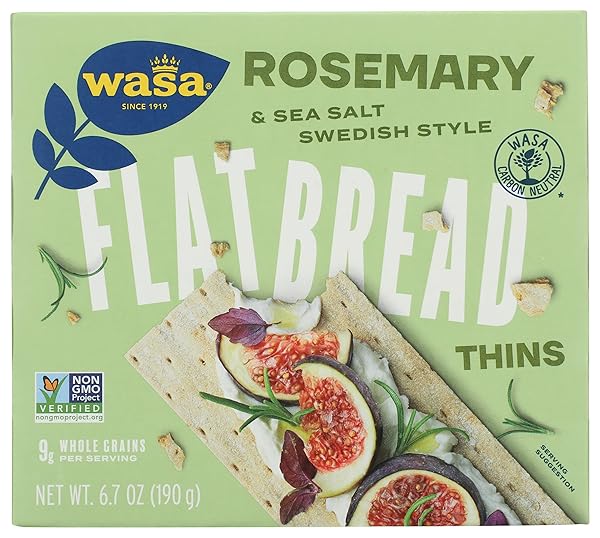 WASA FLATBREAD THINS CRACKERS, ROSEMARY AND SEA SALT,...