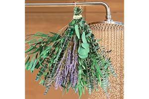 Glicrili 5 Kinds Eucalyptus & Lavender Flowers Bundles for Shower, 17'' Real Fresh Eucalyptus Leaves, Shower Wedding Home Decor, Shower Eucalyptus Haning Plants, Witchy Decor Aesthetic (75pcs)